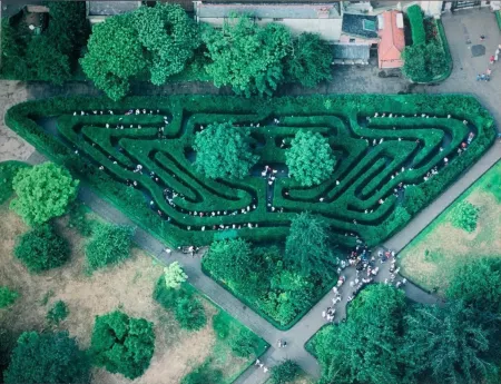 Photographie Gerster -  Heckenlabyrinth, Hampton Court, UK, 1984. 