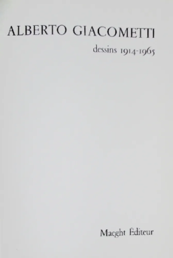 Livre Illustré Giacometti - Alberto Giacometti, dessins 1914-1915