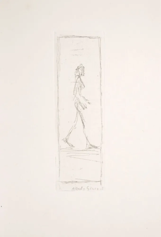 Eau-Forte Giacometti - Femme qui marche 1955