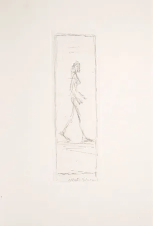 Eau-Forte Giacometti - Femme qui marche 1955