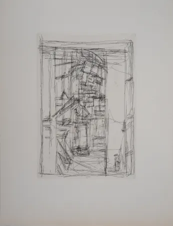 Gravure Giacometti - Intérieur au poêle