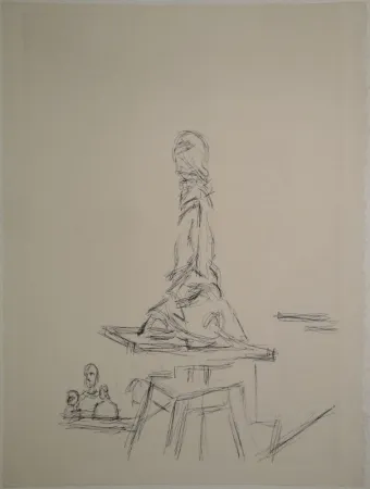 Eau-Forte Giacometti - L'Atelier à la selette I. (Studio with the turntable)
