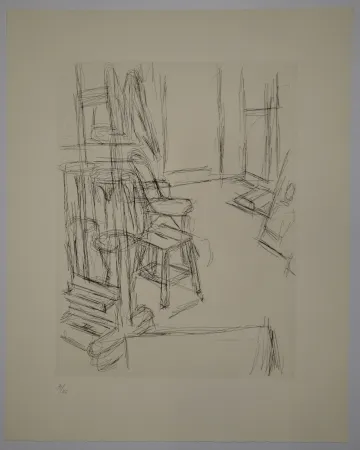 Gravure Giacometti - L'Atelier au chevalet (Studio with the Easel)