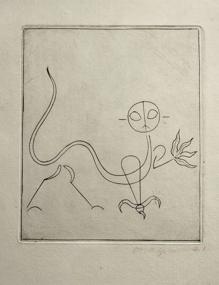 Pointe-Sèche Giacometti - Le Chat, from  André Breton, l'Air de l'eau