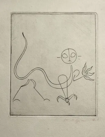 Pointe-Sèche Giacometti - Le Chat, from  André Breton, l'Air de l'eau