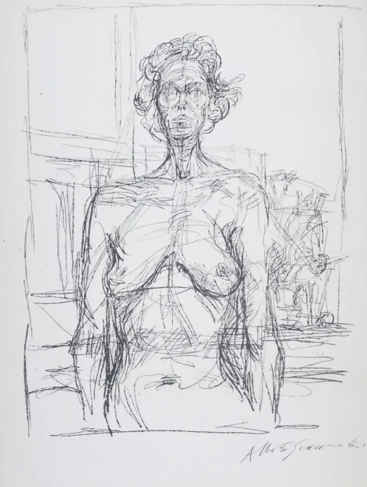 Lithographie Giacometti - Portrait, 1966