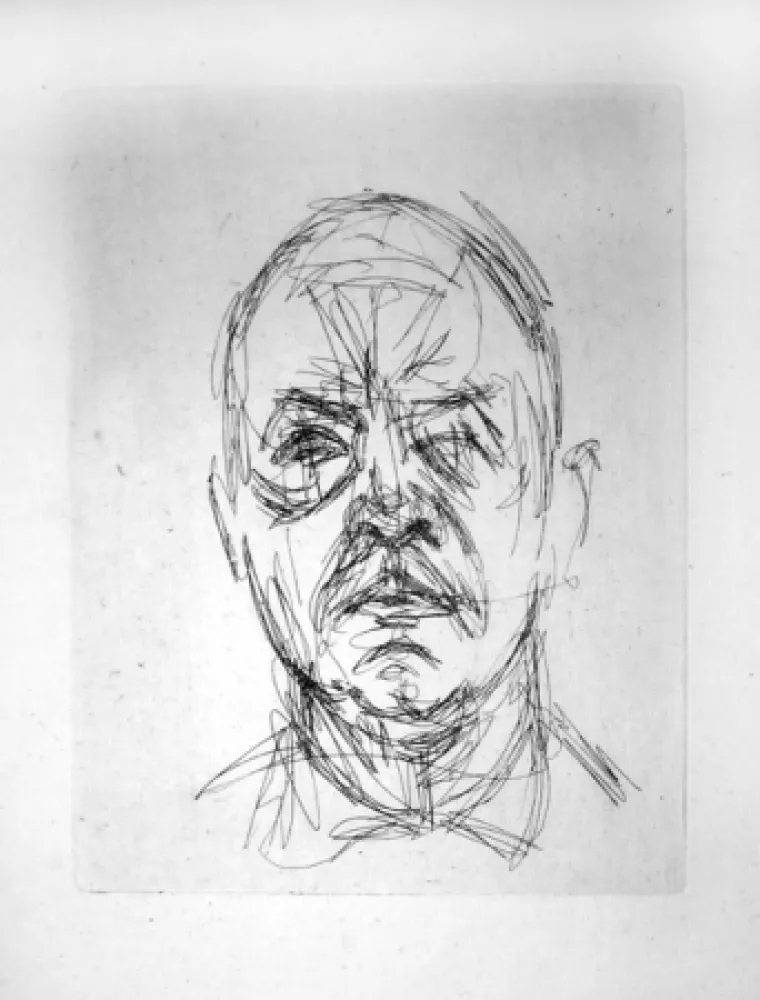 Gravure Giacometti - Portrait d'Iliazd