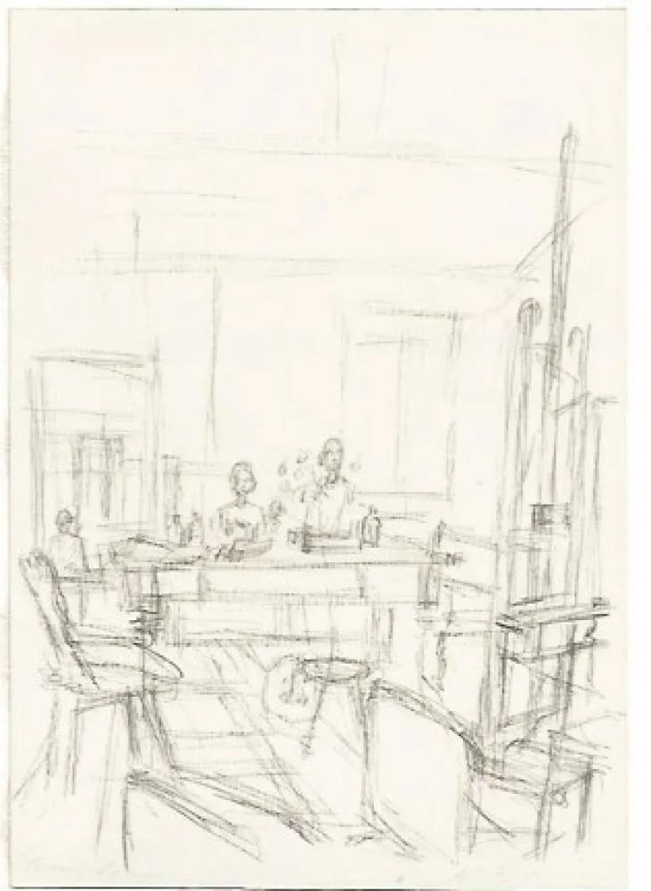 Lithographie Giacometti - The Artist's Studio