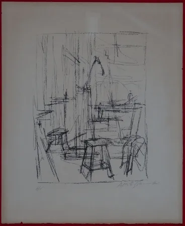 Lithographie Giacometti - The Studio with Head of Horse (II)