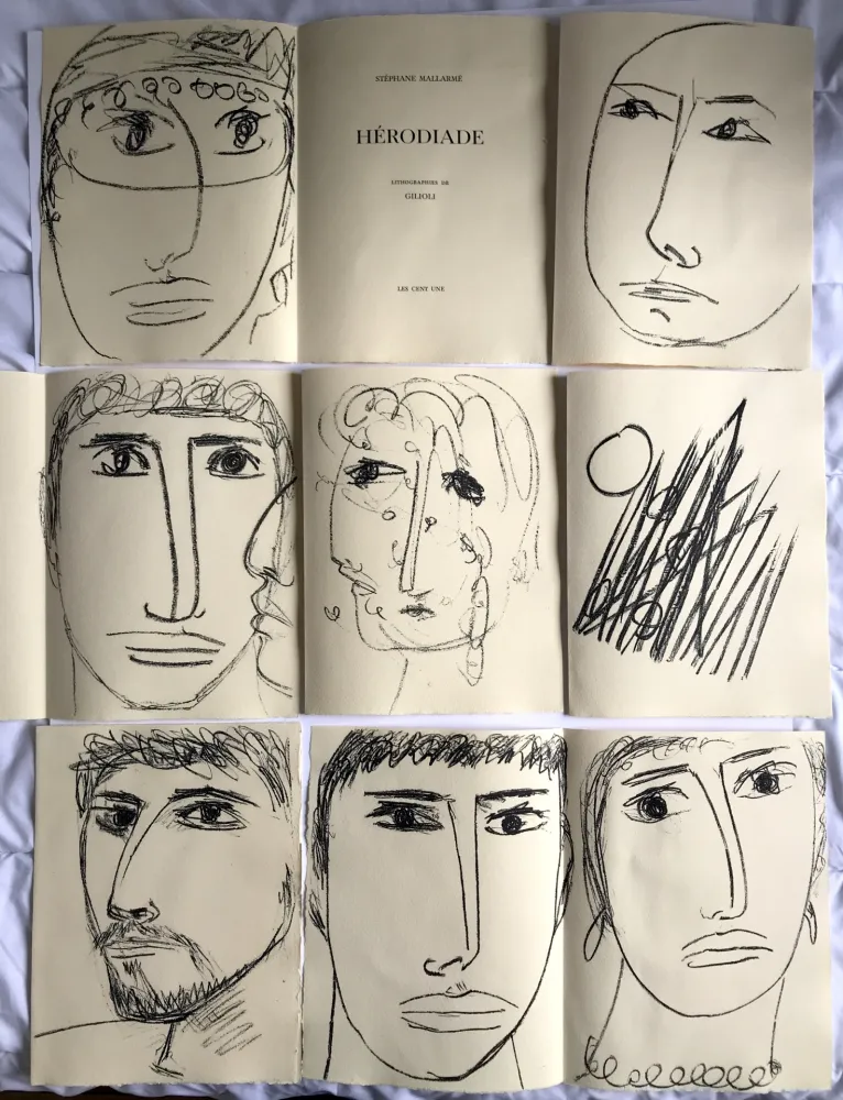 Lithographie Gilioli - Hérodiade Mallarmé - 7 lithographies - ed. Les Cent Une