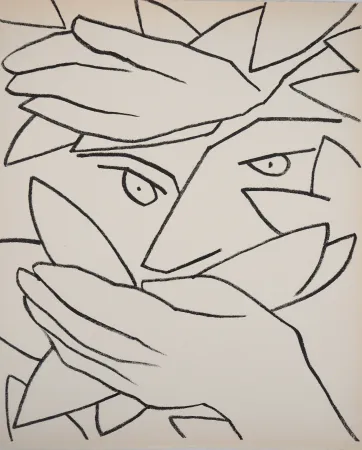 Lithographie Gilot - L'homme camouflé