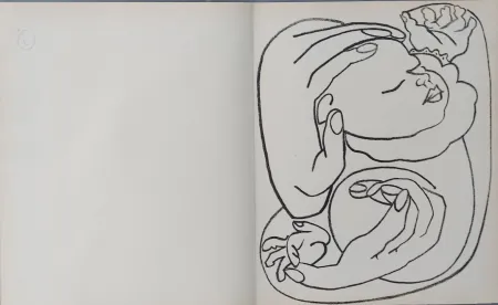 Lithographie Gilot - PAGES  D AMOUR : LE  BEBE 