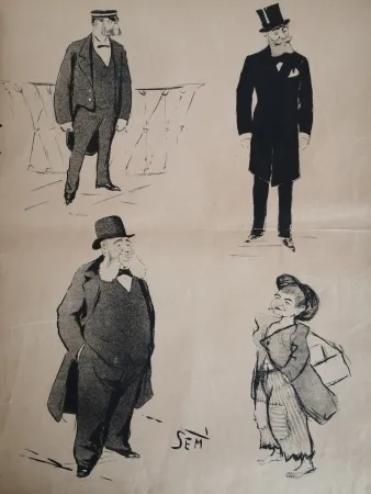 Lithographie Goursat - SEM - Caricature Album Marseillais