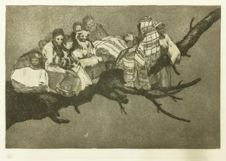 Eau-Forte Goya - Andarse Po Las Ramas; Disparate Ridiculo, (plate 3 from Los Proverbios)
