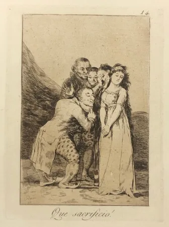 Eau-Forte Goya - Capricho 14. Que sacrificio