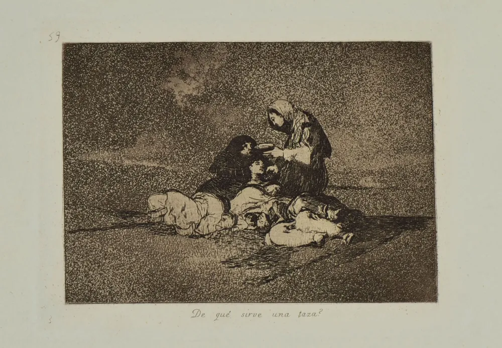 Eau-Forte Et Aquatinte Goya - DE QUE SIRVE UNA TAZA?