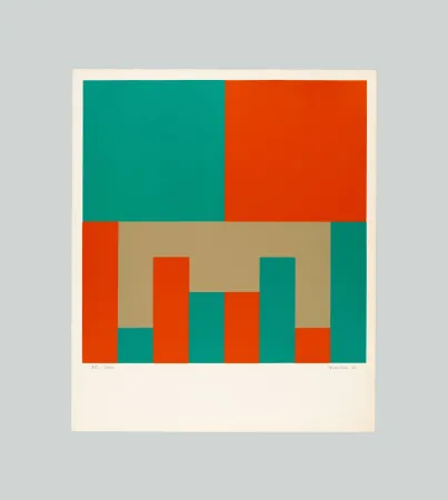 Sérigraphie Graeser - Grun - Orange konstellation