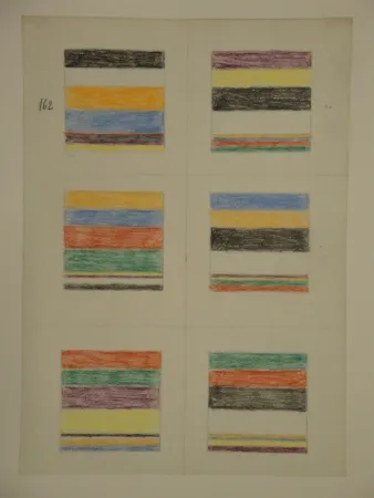 Aucune Technique Graeser - Skizzenblatt, um 1961. 