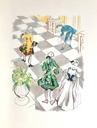 Gravure Sur Bois Grau Sala - Théâtre de Marivaux