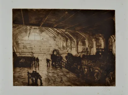 Eau-Forte Greppi - AIRCRAFT CONSTRUCTION SITE, 1915-1918