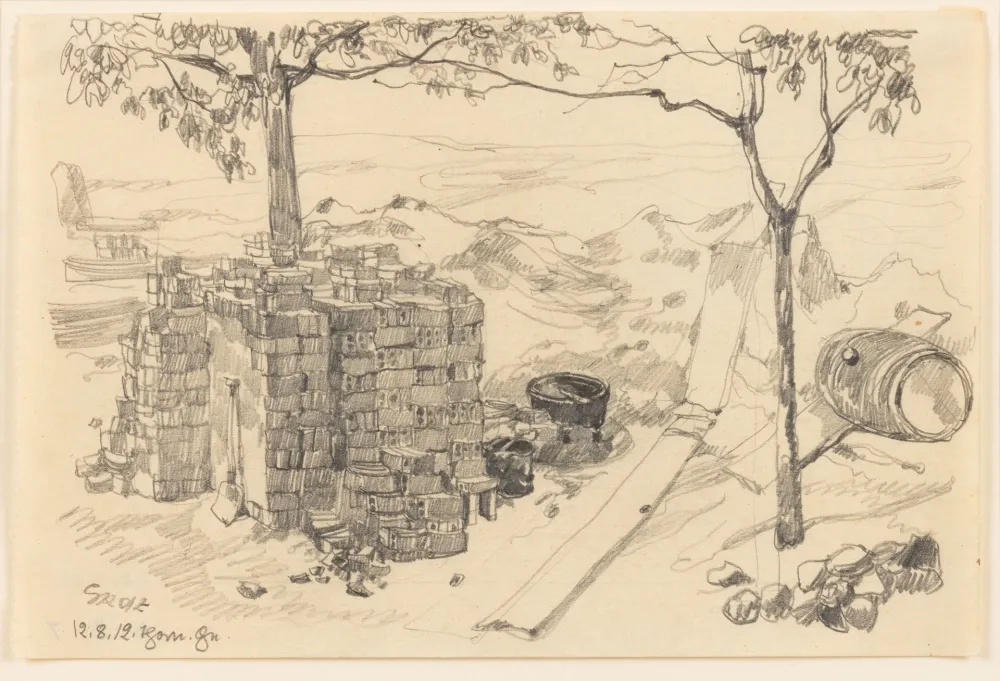 Aucune Technique Grosz - George Grosz (1893–1959) - Baustelle (Thorn) - pencil on paper - 1912