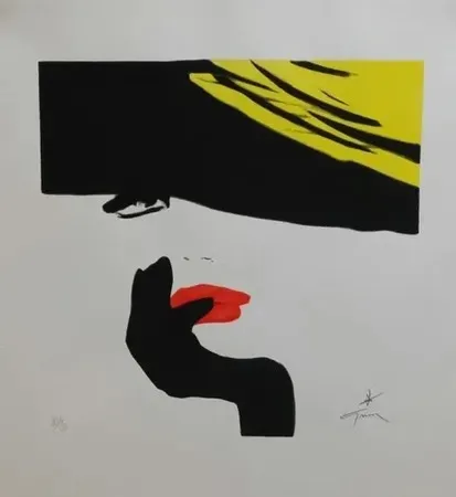 Aucune Technique Gruau - Elégante au chapeau