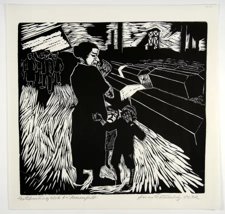 Gravure Sur Bois Grundig - Grubenunglück bei Mansfeld (Mining accident near Mansfeld)