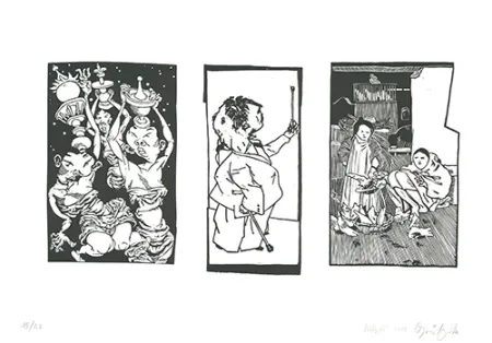 Linogravure Grützke - Bilder aus Bongs Stall