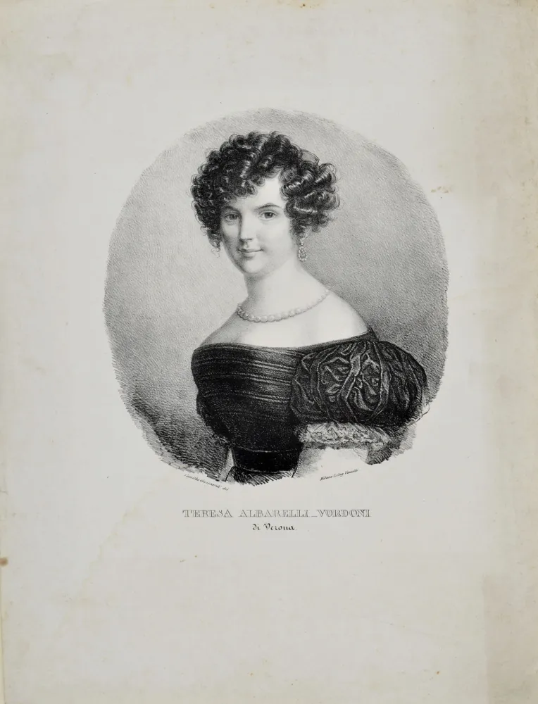 Lithographie Guiscardi Gandolfi - TERESA ALBARELLI VORDONI DI VERONA, 1839