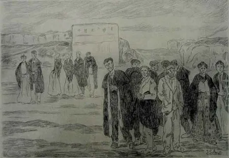 Eau-Forte Gutiérrez Solana  - Domingo en las afueras