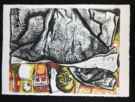 Lithographie Guttuso - Uomo con Giornale