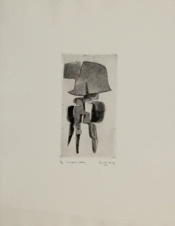 Eau-Forte Et Aquatinte Hadzi - Sculpture Study