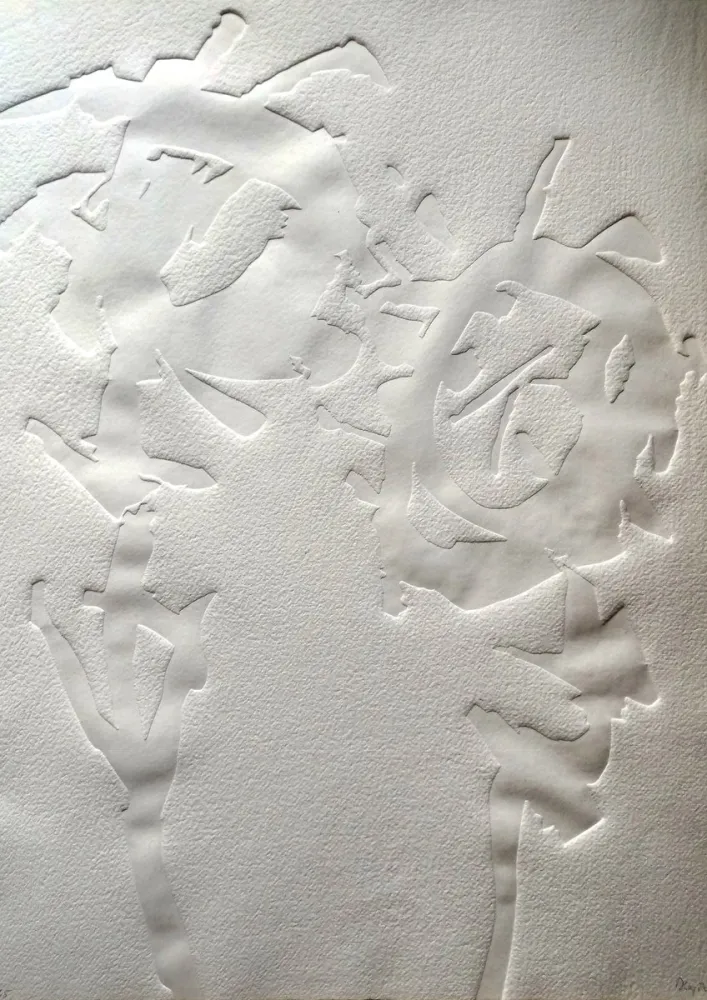 Relief Hajdu - Etienne HAJDU - Flowers 2 - Hand-signed Relief, 1970 - Gaufrage original signée