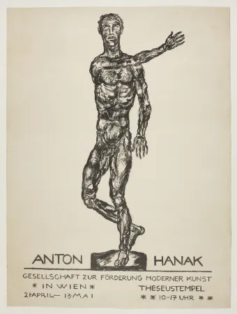 Lithographie Hanak - Anton Hanak (Der brennende Mensch - The burning man)