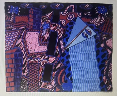 Aucune Technique Hansen - Composition abstraite, sérigraphie signée, 1985