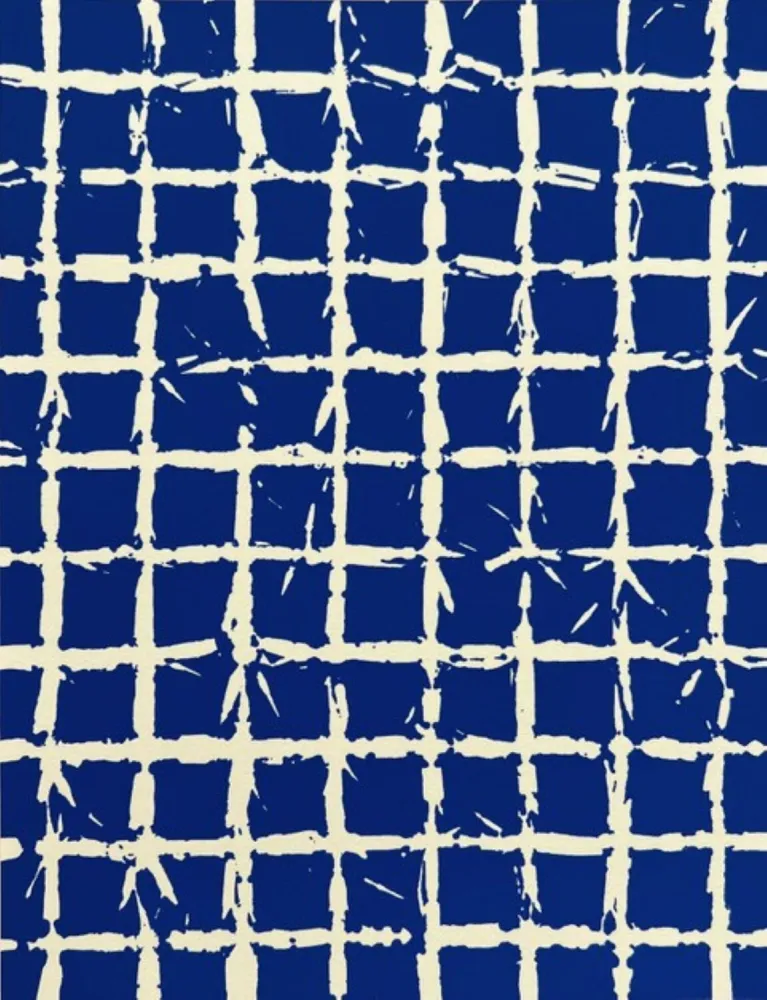 Sérigraphie Hantai - Serigraphie bleue 