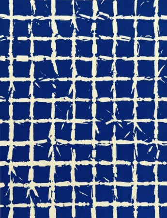 Sérigraphie Hantai - Serigraphie bleue 