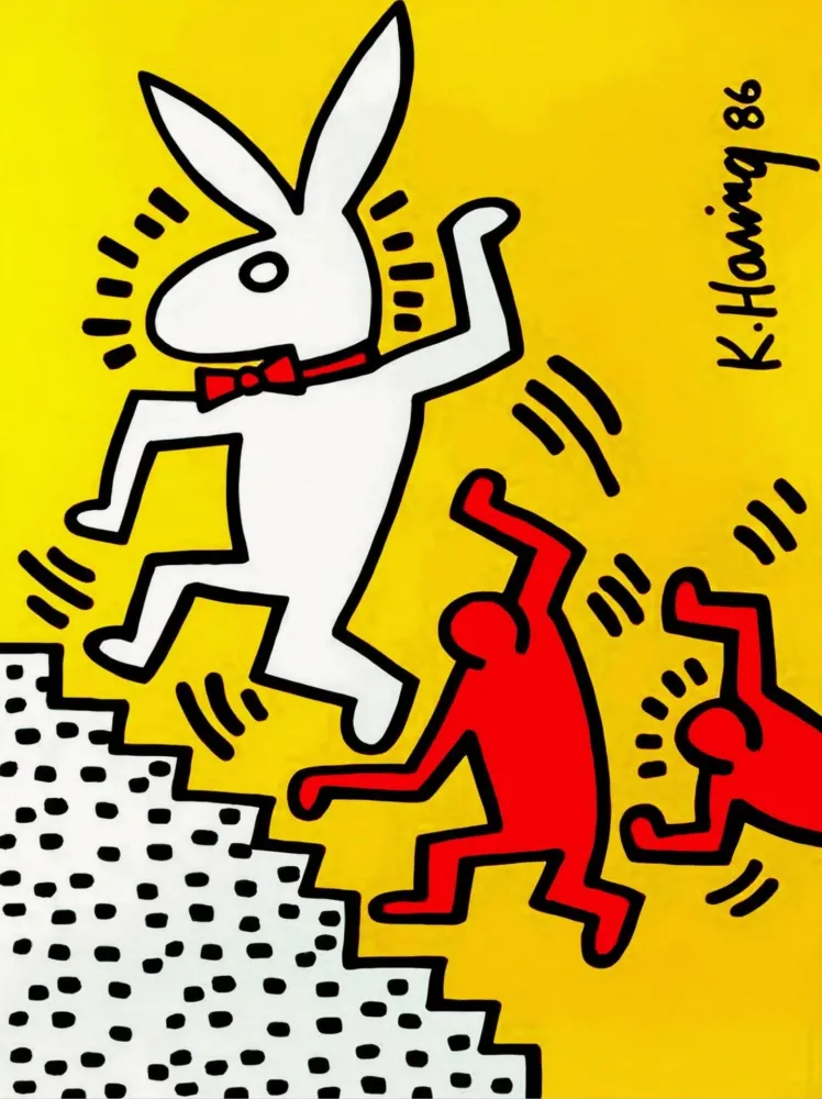 Aucune Technique Haring - Bunny on the Run