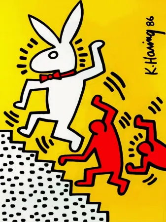 Aucune Technique Haring - Bunny on the Run