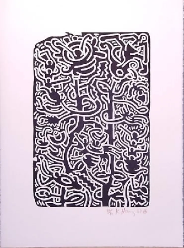 Lithographie Haring - Stones 4