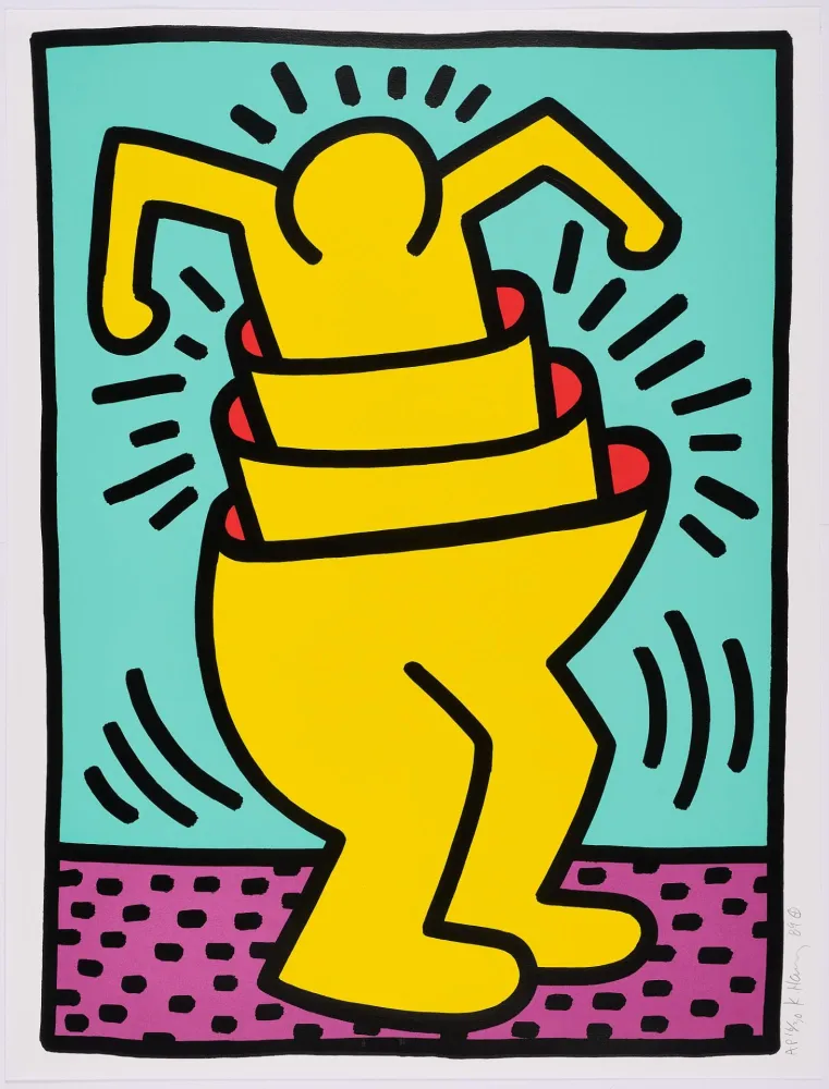 Sérigraphie Haring - Untitled (Cup Man)