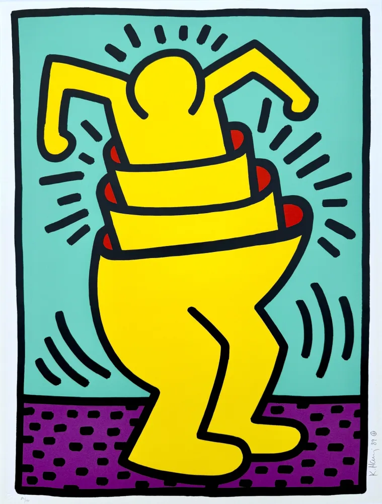 Sérigraphie Haring - Untitled, Cup Man