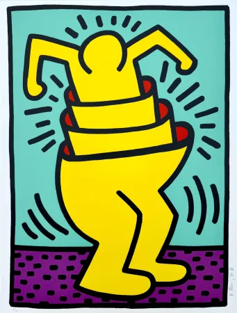 Sérigraphie Haring - Untitled, Cup Man