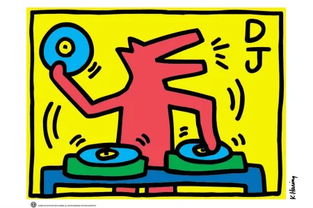 Sérigraphie Haring - Untitled DJ