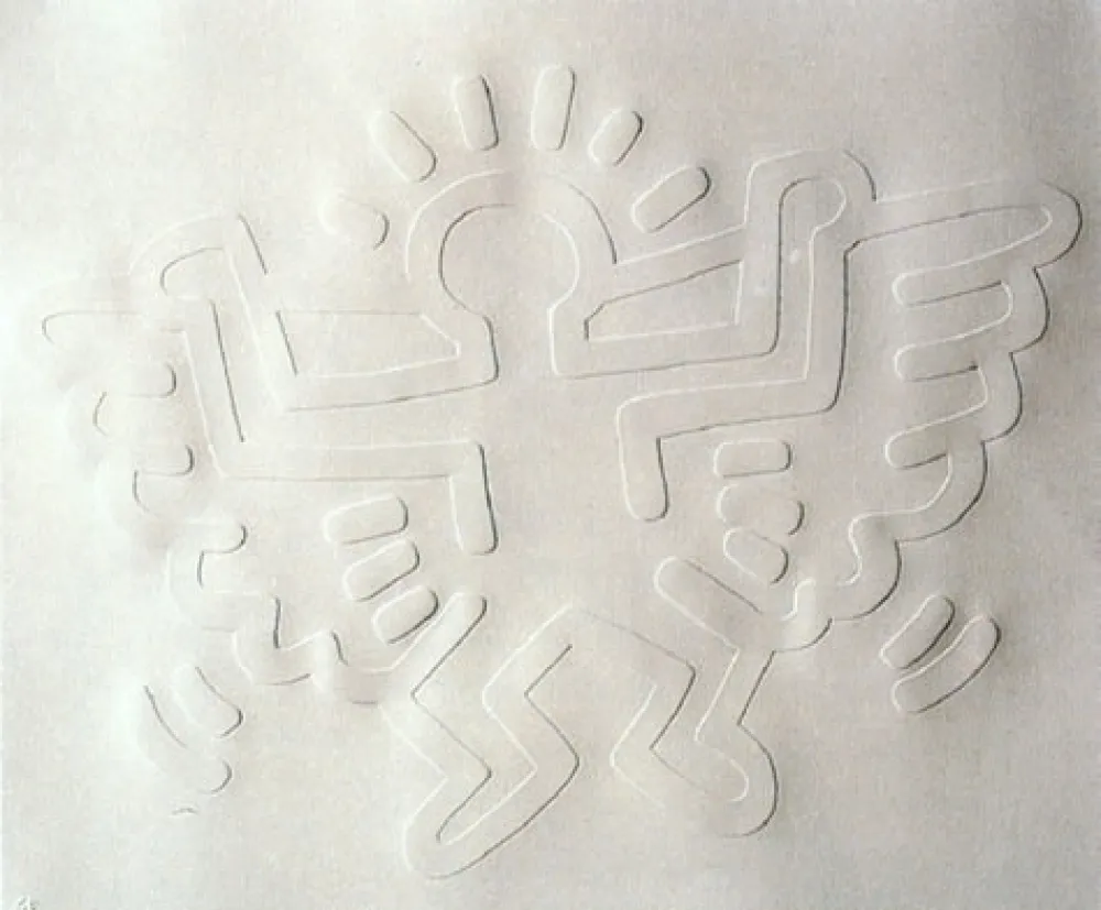 Sérigraphie Haring - White Icons : Angel