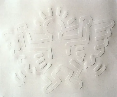 Sérigraphie Haring - White Icons : Angel