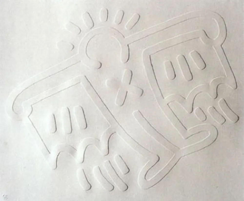 Sérigraphie Haring - White Icons: Batman