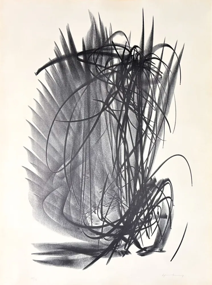Lithographie Hartung - Hans Hartung (1904–1989) – L 121 – Lithograph on BFK Rives vellum paper – 1964