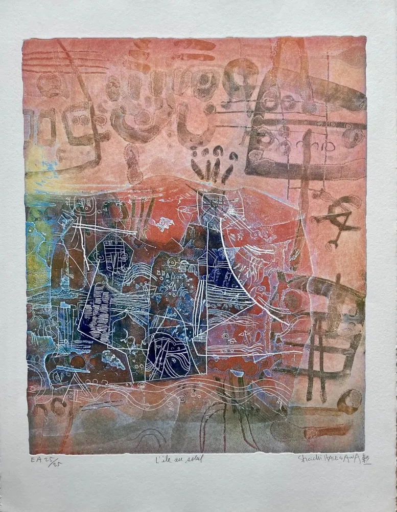 Gravure Hasegawa - L'ile au soleil