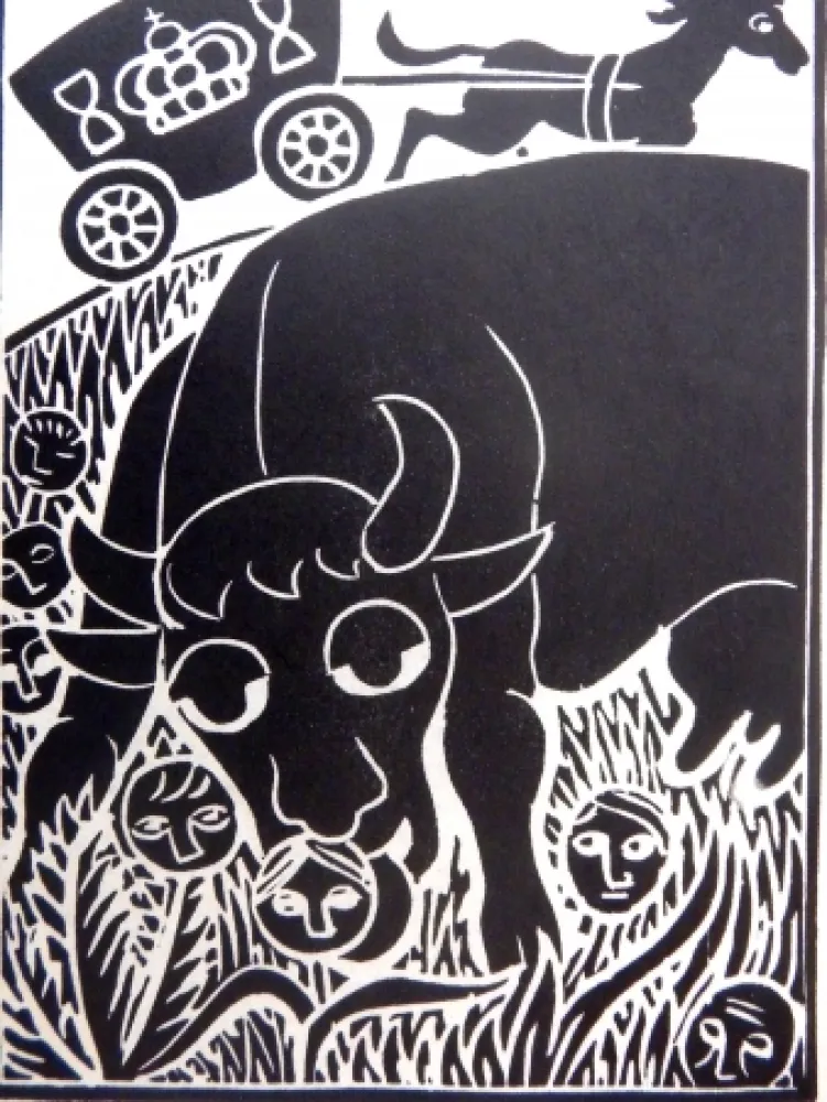 Linogravure Heerup - Grass II